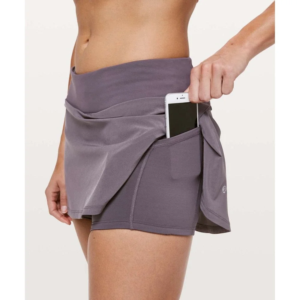 Lululemon Play Off The Pleats Skirt Graphite Purple Inseam 4